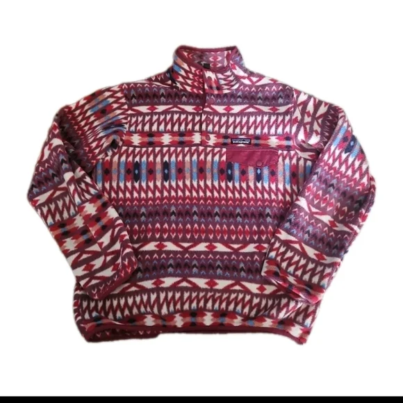 Patagonia Womens Aztec Print  Lightweight Synchilla® Snap-T® Pullover S - Picture 7 of 15